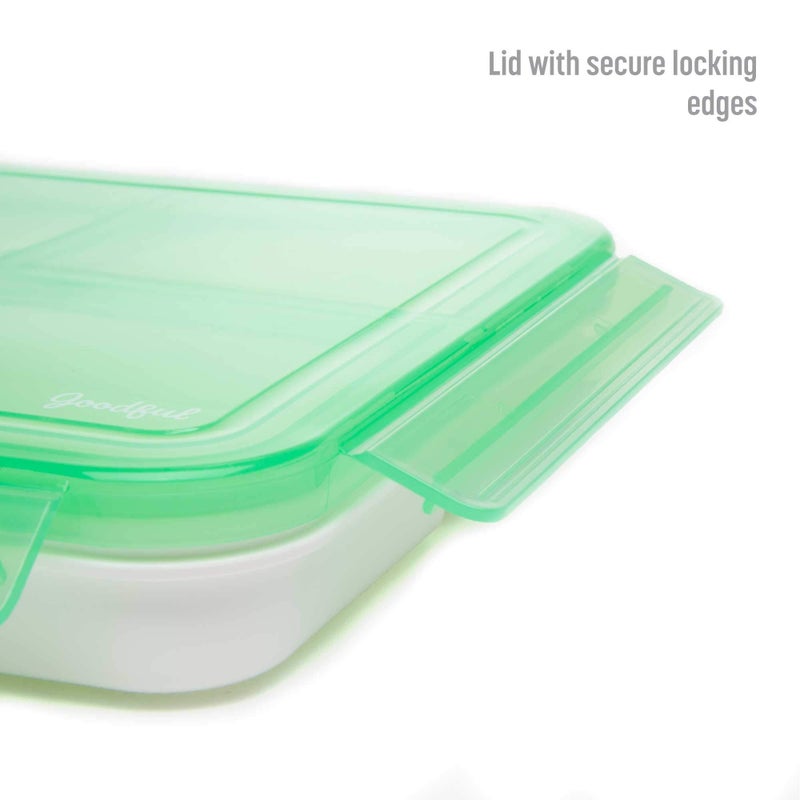 Goodful Reusable Lunch Container with 3 Compartments  BPA-Free  Leak-Proof Lid  Easy to Open and Close  Microwave Safe  Dishwasher Safe - Image 4
